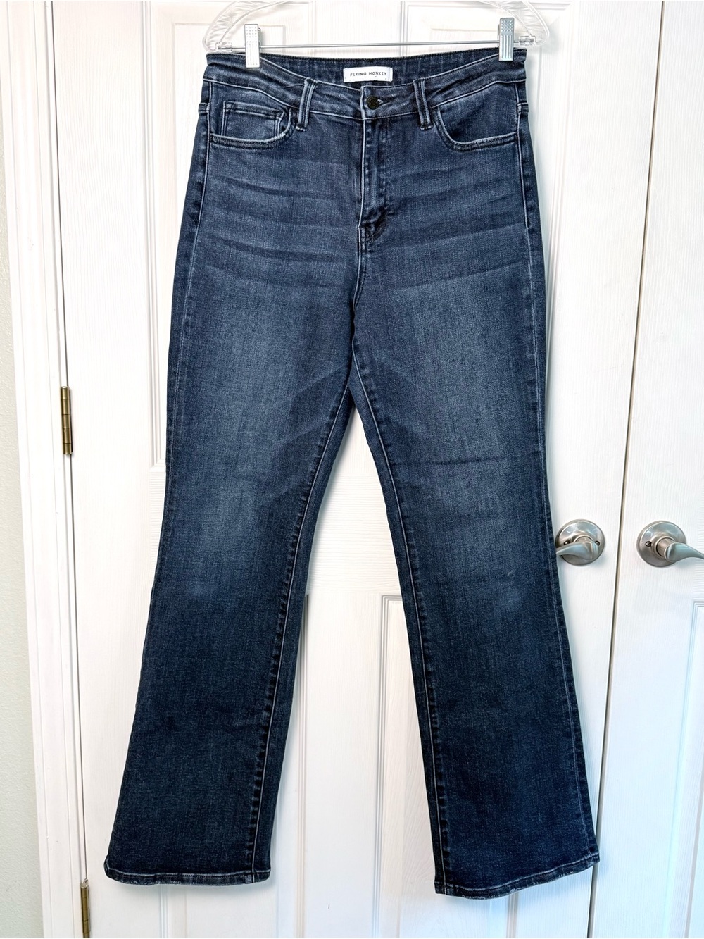 Flying Monkey "Come Closer" High Rise Super Soft Mini Flare Denim Jeans